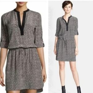 Silk Vince Print Shirt Dress Small adorable